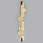 Бра вертикальное черного цвета с золотыми кругами и квадратами Gravyura варинант исполнения - 3 | Loft Concept в Воронеже