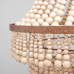 Многоярусная люстра украшенная круглыми деревянными бусами Wooden Beads Chandelier L варинант исполнения - 2 | Loft Concept в Воронеже