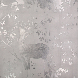 Обои ручная роспись в стиле Арт-деко Rateau Bas Relief on Tarnished Silver gilded paper