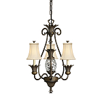 Люстра бронзового цвета с 3-мя кремовыми текстильными абажурами Hinkley варинант исполнения - 1 | Loft Concept в Воронеже