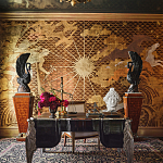 Обои ручная роспись в стиле Арт-деко Deco Dawn Bas Relief on Deep Rich Gold gilded paper варинант исполнения - 1 | Loft Concept в Воронеже