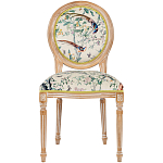 Стул из массива бука бежевый с изображением птиц и цветов Beige Green Chinoiserie Birds Garden Chair варинант исполнения - 1 | Loft Concept в Воронеже