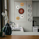 Бра с круглым белым плафоном и черной центральной деталью Natural Harmonie  варинант исполнения - 2 | Loft Concept в Воронеже