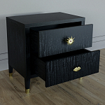 Тумба прикроватная с двумя ящиками Elsa Dreams Black варинант исполнения - 2 | Loft Concept в Воронеже