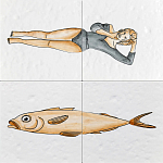 Плитка с узором Рыба Русалка варинант исполнения - 2 | Loft Concept в Воронеже