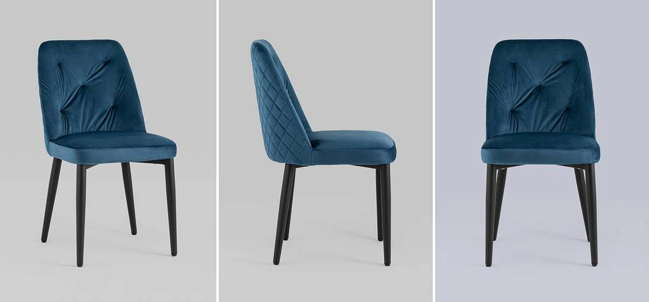 Стул Emma Chair Синий Велюр Стул Emma Chair Синий Велюр - Loft-Concept в Воронеже