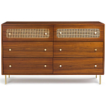 Комод с 6-ю ящиками с декором из ротанга Degarmo Chest of Drawers варинант исполнения - 2 | Loft Concept в Воронеже