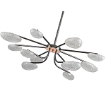 Люстра черного цвета с 12-ю прозрачными плафонами овальной формы Iona chandelier варинант исполнения - 3 | Loft Concept в Воронеже