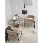 Кресло полукруглое мягкое с буклированной обивкой Armchair with Boucle Upholstery варинант исполнения - 7 | Loft Concept в Воронеже