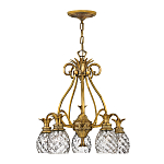 Люстра цвета латунь с 5-ю плафонами из рельефного стекла в форме ананаса Hinkley варинант исполнения - 2 | Loft Concept в Воронеже