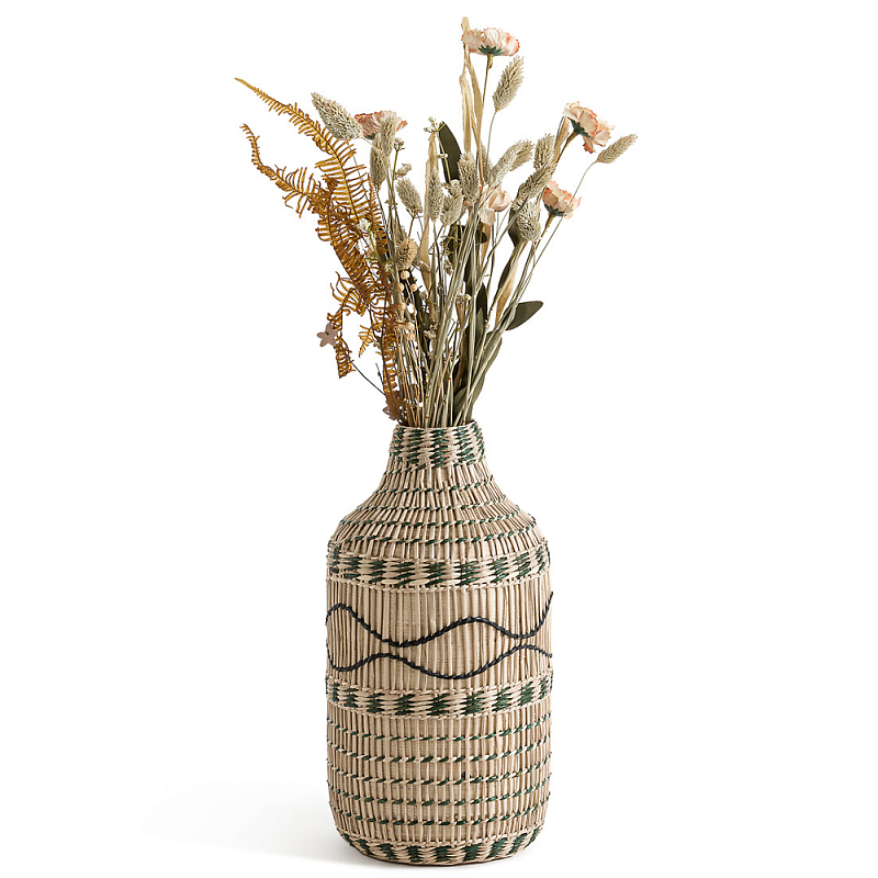 Ваза декоративная из натурального плетеного бамбука Bamboo Decor 35 Бежевый Ваза декоративная из натурального плетеного бамбука Bamboo Decor 35 Бежевый в Воронеже | Loft Concept