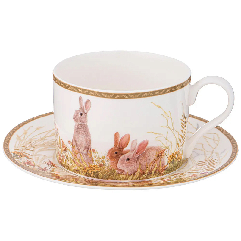 Чайная пара из фарфора с изображением собаки и зайцев 300 мл Hunting Porcelain Collection 2 Белый Коричневый Мульти Чайная пара из фарфора с изображением собаки и зайцев 300 мл Hunting Porcelain Collection 2 Белый Коричневый Мульти в Воронеже | Loft Concept