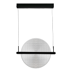 Светодиодный подвесной светильник круглой формы с металлическим черным каркасом Marble Glow варинант исполнения - 4 | Loft Concept в Воронеже