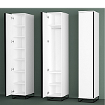 Шкаф-пенал белый с зеркальной дверцей Strict Lines варинант исполнения - 5 | Loft Concept в Воронеже