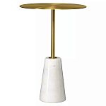 Кофейный столик с круглой столешницей на белом мраморном основании Original Foundation варинант исполнения - 3 | Loft Concept в Воронеже