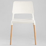 Пластиковый стул на ножках из массива бука Ferret White 4 шт варинант исполнения - 3 | Loft Concept в Воронеже