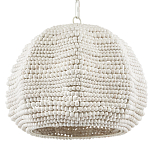 Подвесной светильник в форме купола с декором из круглых деревянных бусин White Wooden Beads Chandelier варинант исполнения - 3 | Loft Concept в Воронеже