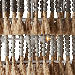 Люстра трехъярусная с декором из круглых деревянных бусин с кисточками Gray Brown Wooden Beads Chandelier варинант исполнения - 1 | Loft Concept в Воронеже