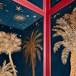 Обои с вышивкой ручной работы Deco Palms Original colourway on velvet варинант исполнения - 2 | Loft Concept в Воронеже