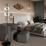 Бра с черным основанием и золотистым декором Bruno варинант исполнения - 5 | Loft Concept в Воронеже