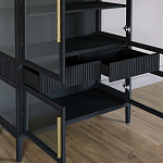 Витрина Primo со стеклянными фасадами и 2 ящиками Черный дуб варинант исполнения - 7 | Loft Concept в Воронеже