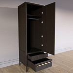 Узкий Шкаф Primo с 2 выдвижными ящиками Темный орех варинант исполнения - 7 | Loft Concept в Воронеже