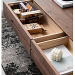 Кофейный стол из массива дерева с выдвижными ящиками Coffee Walnut Table варинант исполнения - 3 | Loft Concept в Воронеже