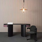 Дизайнерский письменный стол овальной формы с 2-мя выдвижными ящиками по бокам Parsec варинант исполнения - 1 | Loft Concept в Воронеже