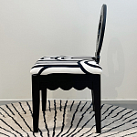 Дизайнерский стул с круглой деревянной спинкой Black and White Clover варинант исполнения - 4 | Loft Concept в Воронеже