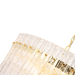 Люстра подвесная круглая с прозрачными рельефными стеклянными вставками и золотым основанием Textured Glass Chandelier варинант исполнения - 4 | Loft Concept в Воронеже