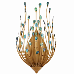 Бра настенное золотое с декором из бирюзовых элементов Peacock Tail варинант исполнения - 3 | Loft Concept в Воронеже