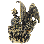 Декоративная статуэтка Дракон со стеклянным шаром Dragon and Glass Ball Gold Black варинант исполнения - 2 | Loft Concept в Воронеже