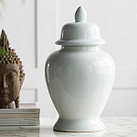 Ваза белая с крышкой однотонная Chinoiserie Ceramics варинант исполнения - 2 | Loft Concept в Воронеже