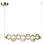 Подвесной светильник линейный с 7-ю рифлеными стеклянными шарами Marcelh Light варинант исполнения - 3 | Loft Concept в Воронеже