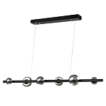 Люстра светодиодная линейная с 6-ю круглыми серыми плафонами Iona Chandelier Black  варинант исполнения - 1 | Loft Concept в Воронеже