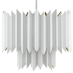 Люстра белая с гофрированным двойным абажуром Corrugated Double Lampshade варинант исполнения - 3 | Loft Concept в Воронеже