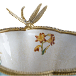 Ваза со стрекозой из фарфора с бронзовыми элементами Paradise Dragonfly варинант исполнения - 3 | Loft Concept в Воронеже