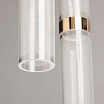Люстра каскадная с прозрачными цилиндрическими плафонами Jenae Glass Tube Lighting варинант исполнения - 8 | Loft Concept в Воронеже