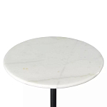 Кофейный столик с белой мраморной столешницей на черном основании Tall Coffee Black and White Table варинант исполнения - 4 | Loft Concept в Воронеже