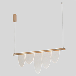 Люстра подвесная с пятью прозрачными элементами в форме лепестков и золотистым металлическим основанием DALI Tonin Casa варинант исполнения - 1 | Loft Concept в Воронеже