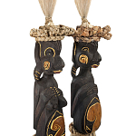 Комплект из 2-х статуэток из массива албезии Asmat Statuettes Albesia варинант исполнения - 2 | Loft Concept в Воронеже