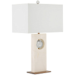 Настольная лампа из мрамора с тканевым прямоугольным абажуром Eternity варинант исполнения - 6 | Loft Concept в Воронеже