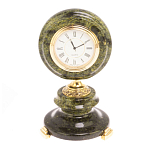 Часы настольные бронзовые из натуральных камней Мрамор и Змеевик Stone Clock варинант исполнения - 13 | Loft Concept в Воронеже