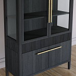 Витрина Primo со стеклянными фасадами и буфетом шпон Черный дуб варинант исполнения - 5 | Loft Concept в Воронеже