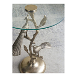 Столик с круглой стеклянной столешницей и корпусом в виде двух павлинов на ветке Table Two Peacocks варинант исполнения - 10 | Loft Concept в Воронеже