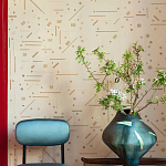 Обои с вышивкой ручной работы Glyph Original colourway on wool sateen варинант исполнения - 2 | Loft Concept в Воронеже