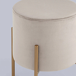 Бежевый пуф на золотистых ножках SANJAY варинант исполнения - 2 | Loft Concept в Воронеже
