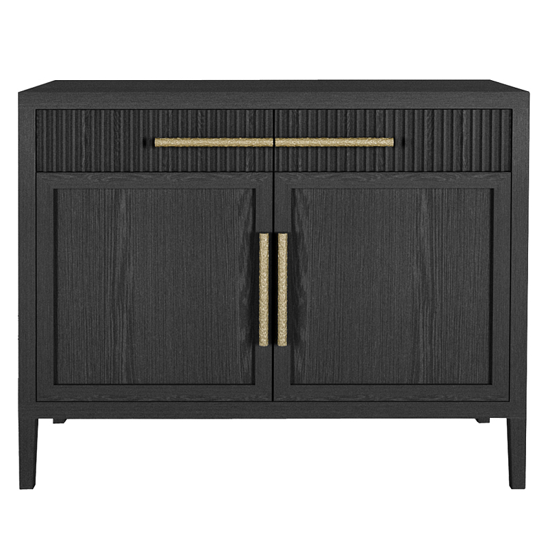 Буфет Primo с двумя ящиками и двумя фасадами Черный дуб Черный Золотой в Воронеже | Loft Concept 