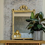 Зеркало настенное в раме бежевого цвета с эффектом старины Classic Ornament Mirror варинант исполнения - 2 | Loft Concept в Воронеже