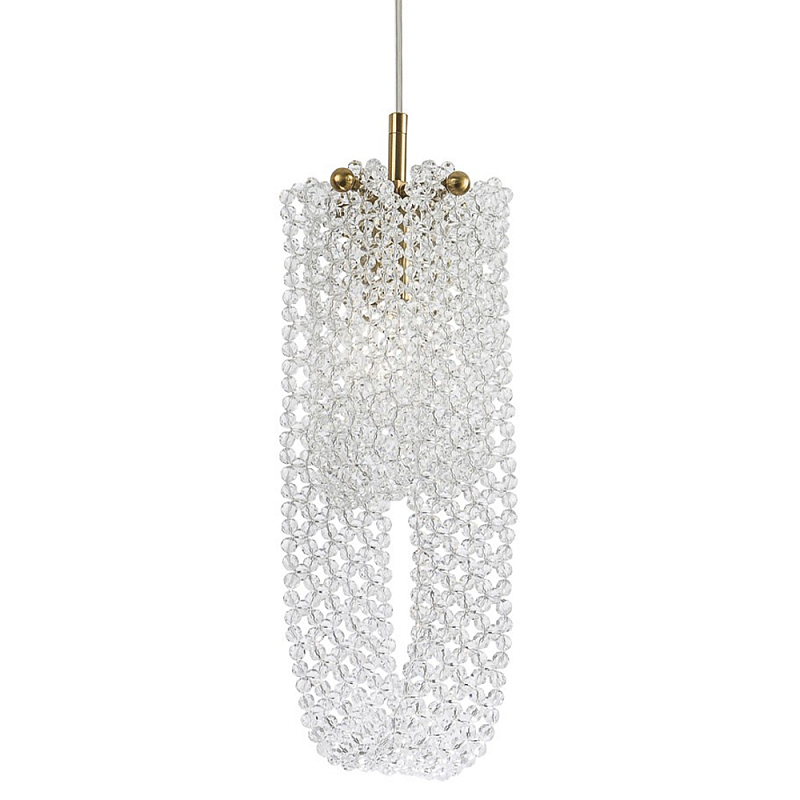 Подвесной светильник с хрустальными подвесками Godard Crystal Hanging Lamp Прозрачный Латунь Подвесной светильник с хрустальными подвесками Godard Crystal Hanging Lamp Прозрачный Латунь в Воронеже | Loft Concept